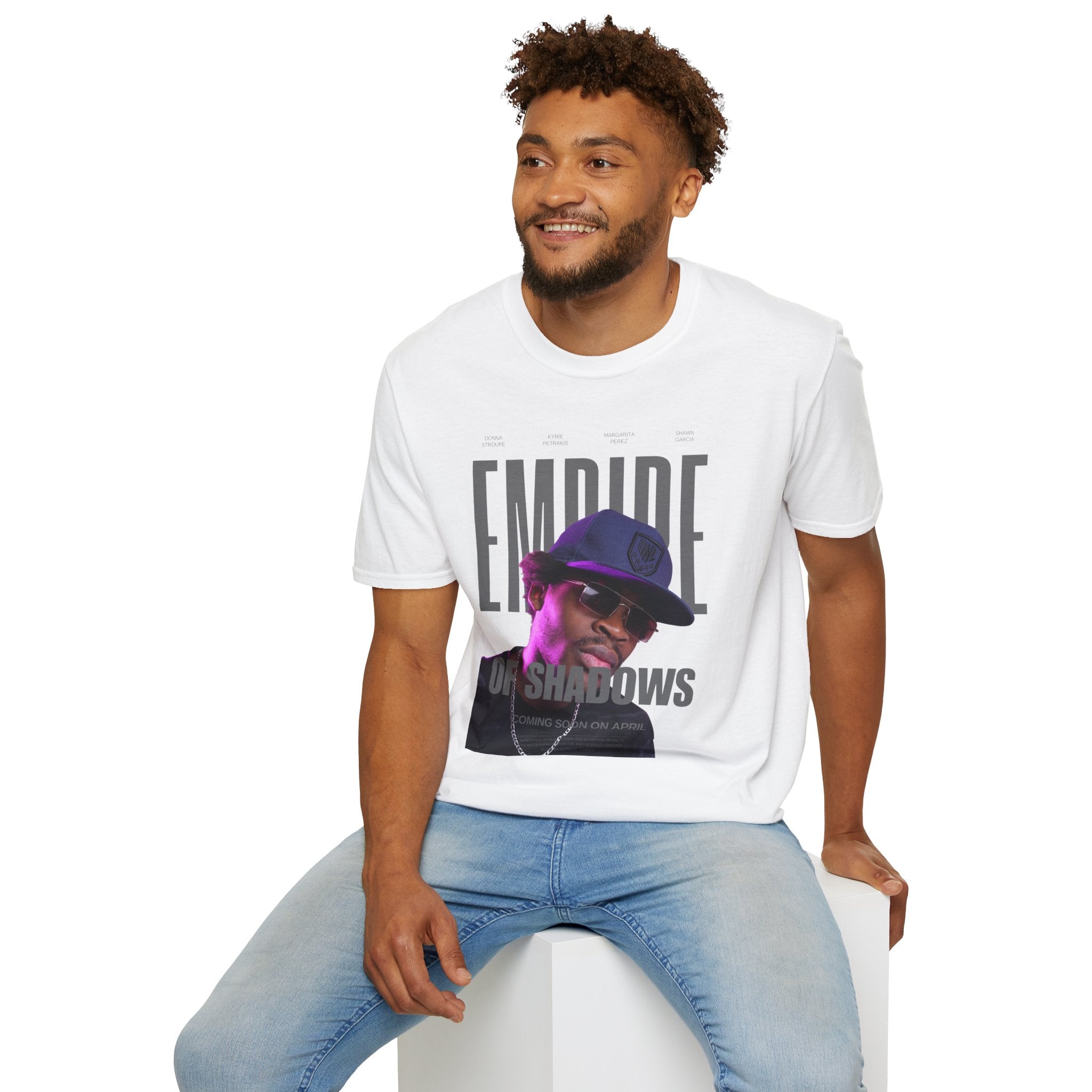 Empire of Shadows Graphic Tee — Retro Hip-Hop Portrait T-Shirt