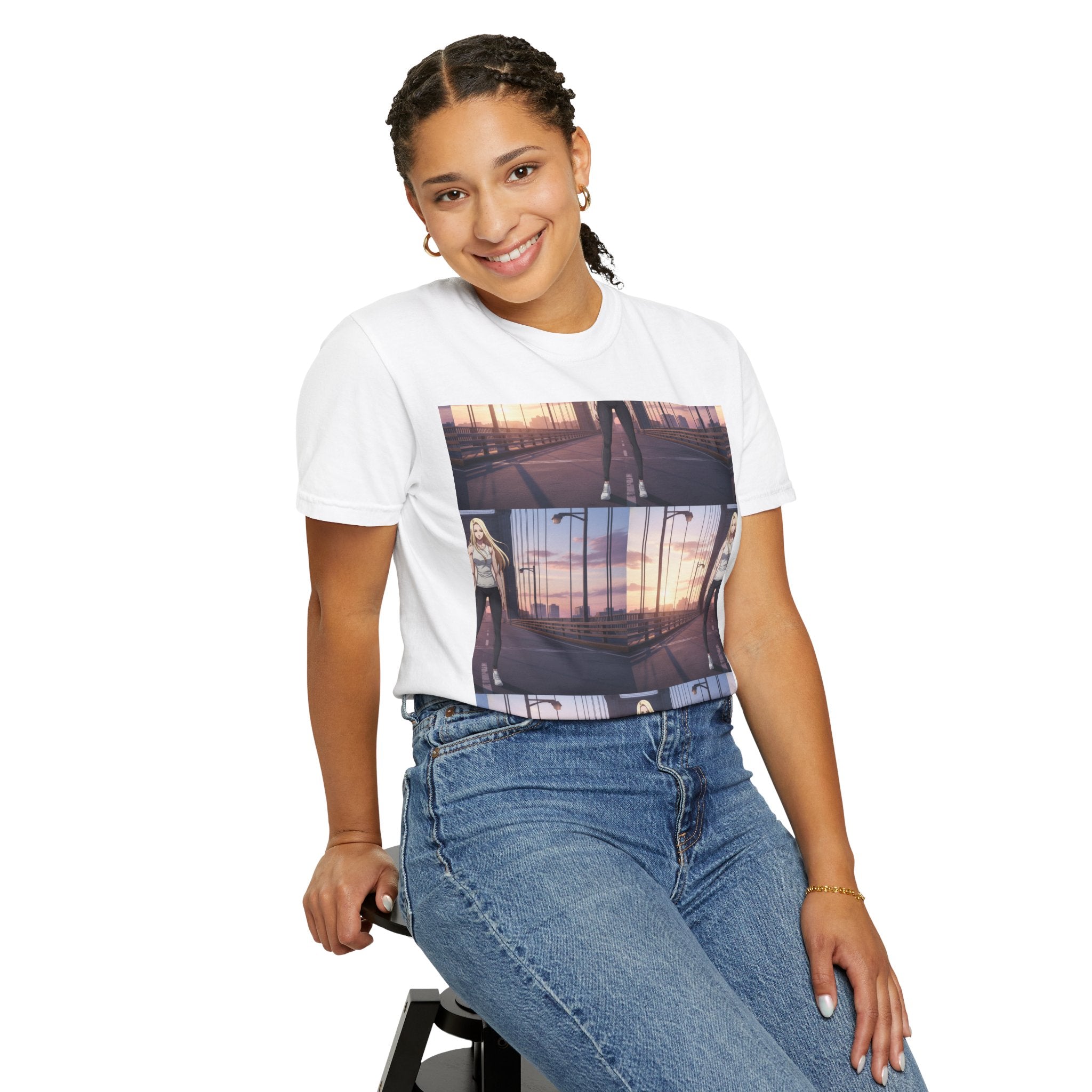Sunset Skateboard Photo Tee — Vintage Skateboarder Graphic T-Shirt