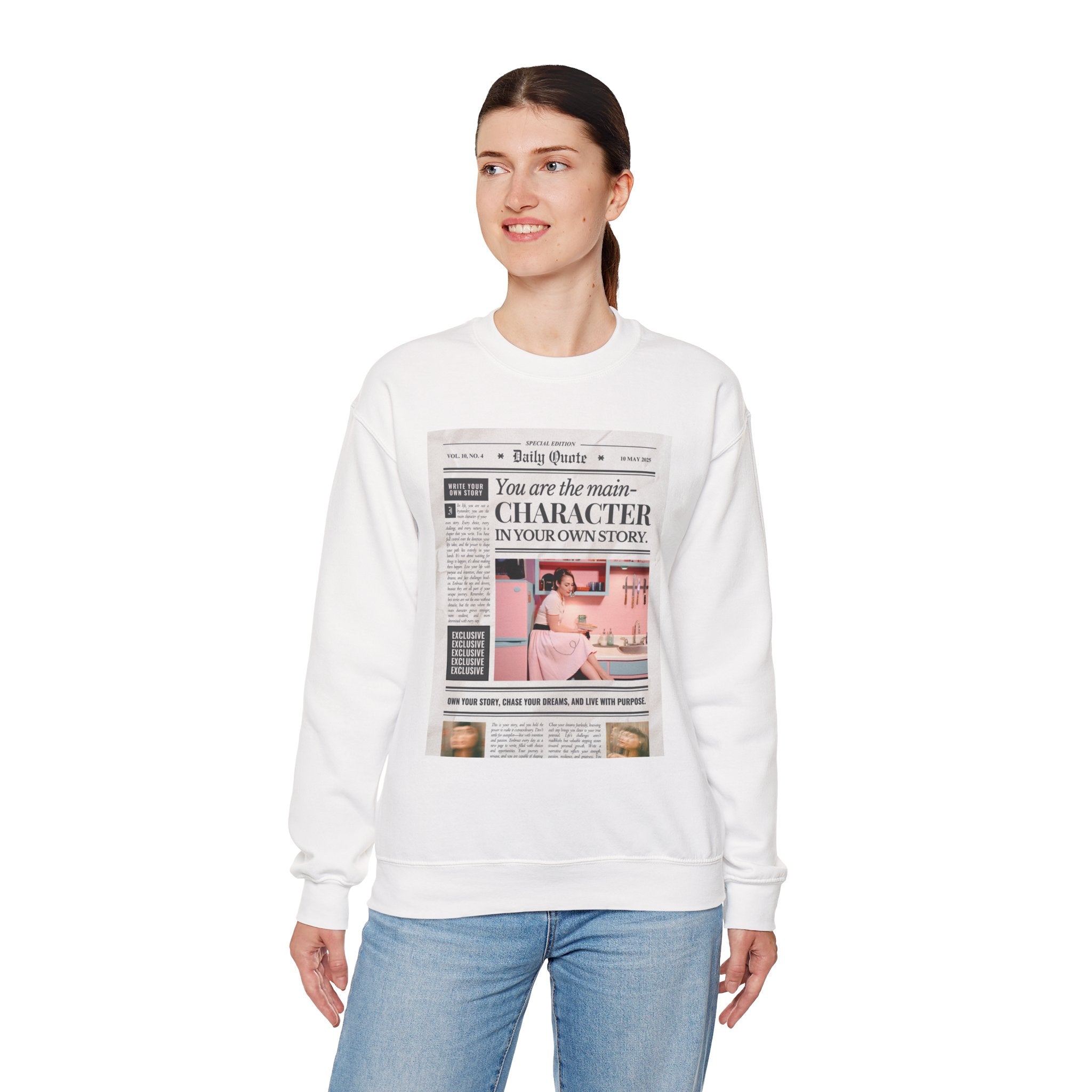 Newspaper 'You Are the Main Character' Crewneck Sweatshirt