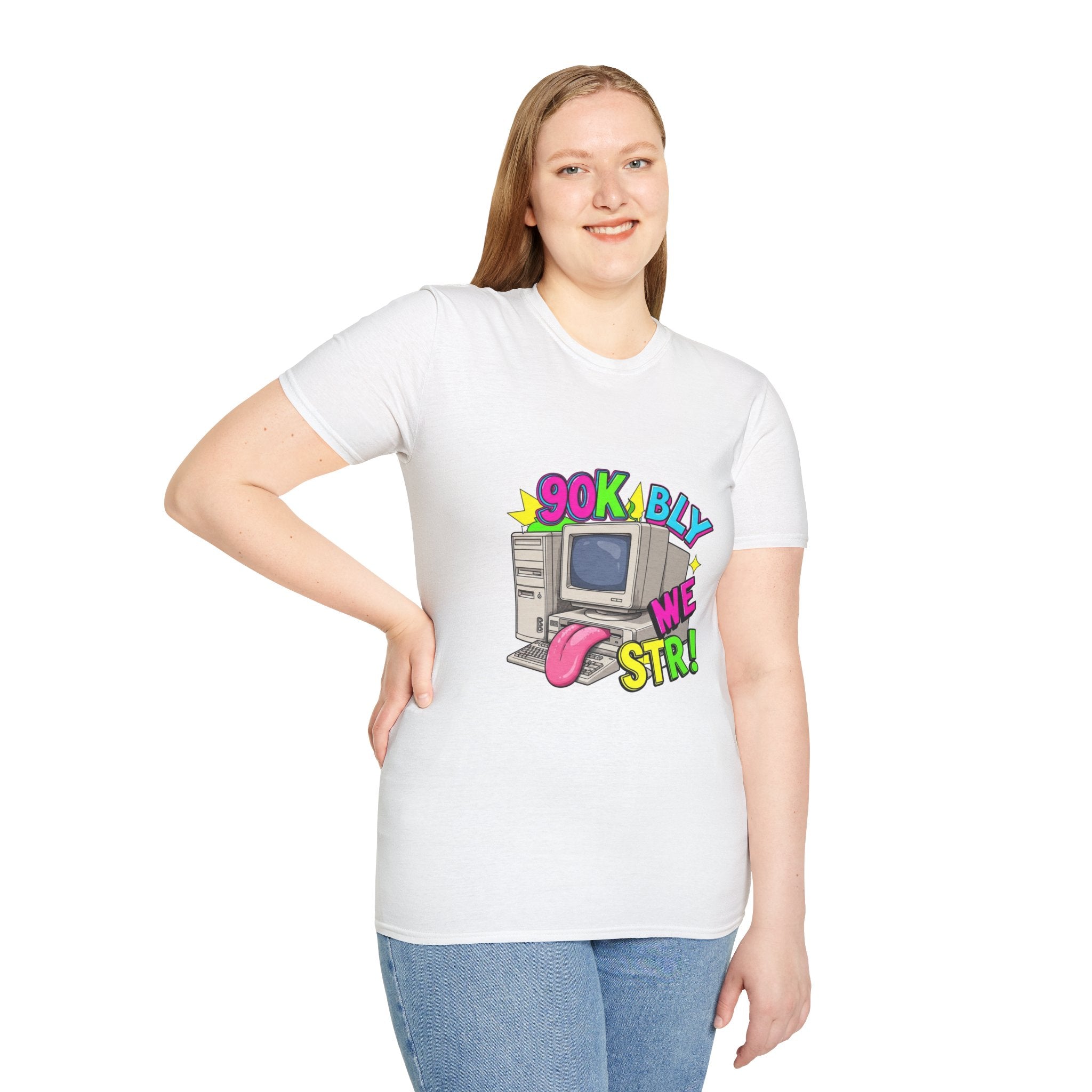 90s Retro Computer T-Shirt — '90s Kbly We Str!' Vintage PC Graphic Tee