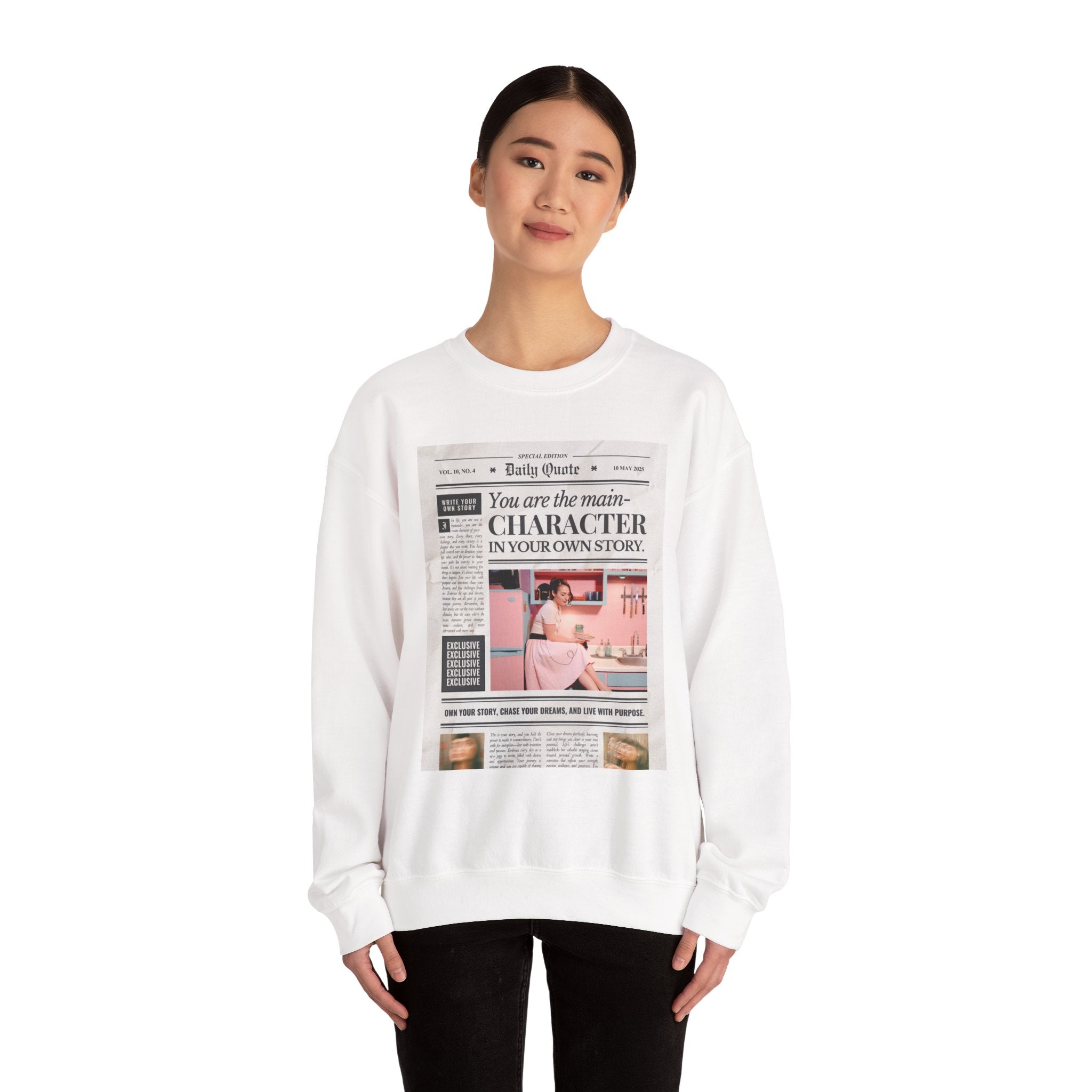 Newspaper 'You Are the Main Character' Crewneck Sweatshirt
